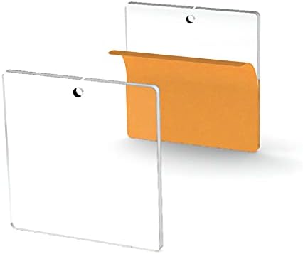 25 Acrylic Square Clear with Hole (Select Size) (6.0")