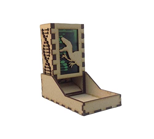 Raptor Mini Dice Tower v1 Green Acrylic Window Laser Cut MDF Unique Gift