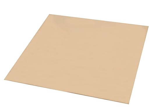 1 Pcs C280 Brass Sheet, 11.8" x 11.8", 18 Gauge(0.04"/1.02mm) Thickness, No Scratches, Protective Film on Both Sides