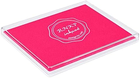 RNKP Large Pink Ink pad, Craft Ink pad Suitable for Rubber Stamps, Paper, Wood, Fabric, Scrapbooking, Children's Non-Toxic Finger Print pad (Pink)…