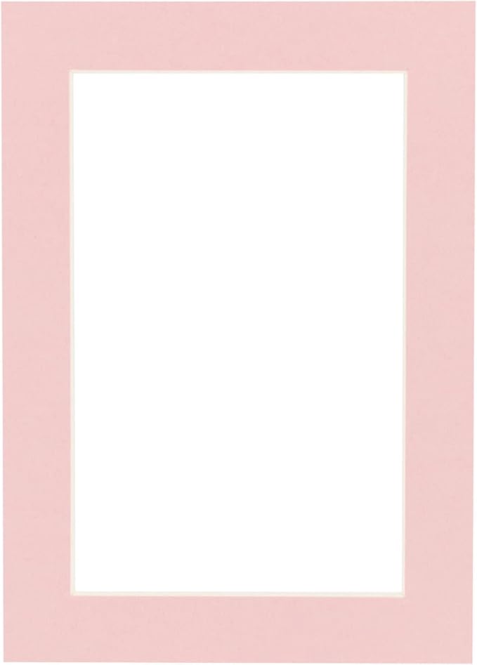 Pack of TEN 8x10 Mats Bevel Cut for 5x8 Photos - Acid Free Pink Precut Matboards For Pictures, Photos, Framing - 4-ply Thickness