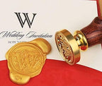 Vintage Santa Claus Monogram Sealing Wax Seal Stamp Red Brass Metal Handle Kit Custom Invitation Embellishment Christmas Gift Wrap Package Custom Logo Words Wax Seal Stamp Set