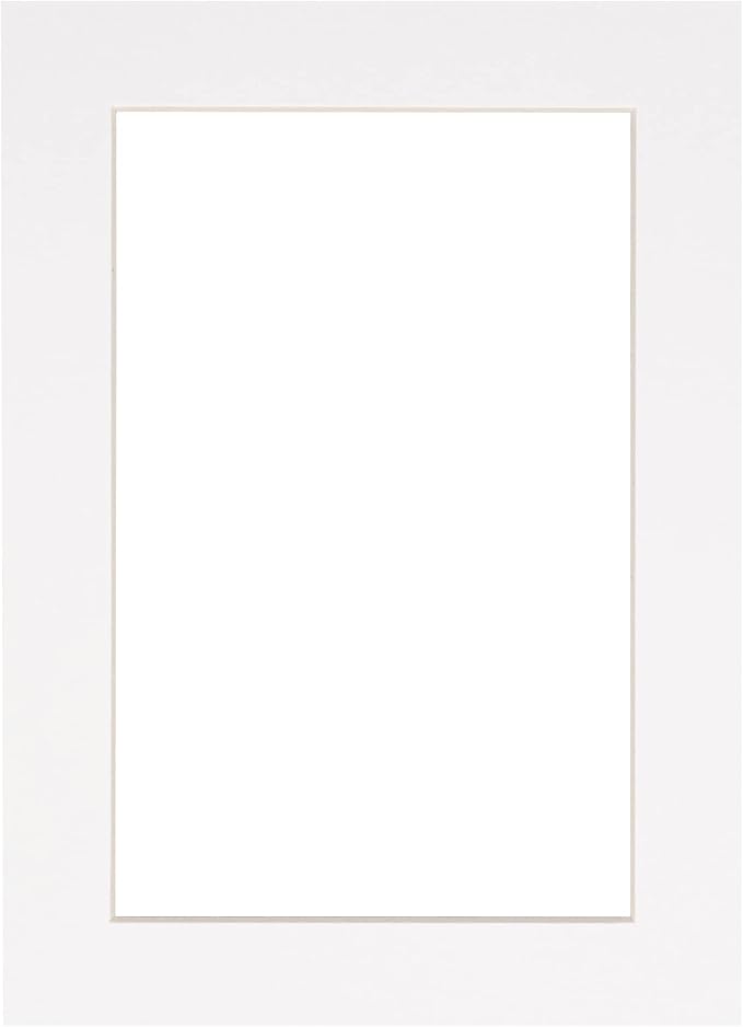 Pack of 25 Acid Free 8.5x11 Mats Bevel Cut for 7x9 Photos - White Precut Matboards for Pictures, Photos, Framing - 4-ply Thickness