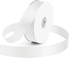 KMER LIFE 1 inch Wide x 50 Yards White Single Faced Polyester Satin Ribbon, White Satin Ribbon Perfect for Wedding Decor, Wreath, Crafts, Gift Wrapping & Other Projects (White)
