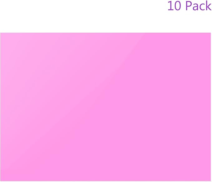 DMiotech 10Pcs Correction Gel Light Filter Overlay Transparent Plastic PVC Sheets Pink for Photo，Film,Video