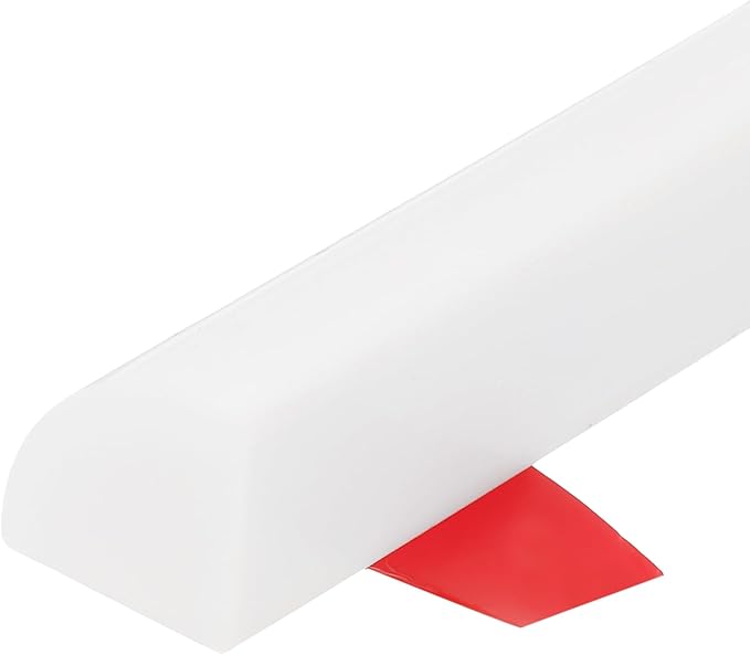 uxcell Flexible Molding Trim, 39 Inch Flexible Quarter Round Molding Silicone Peel and Stick Trim Self Adhesive Shower Water Barrier for Corner Decor Bathroom Kitchen, White