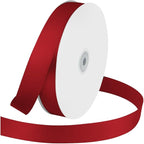 1 Inches x 100 Yards Polyester Satin Ribbon, Solid Color Wine Red Satin Ribbon for Crafts, Gift Wrapping, Hair Bows, Wedding Party Decoration, Bow Making & Other Projects (Wine Red)
