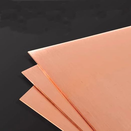 2 Pcs Copper Sheet, 10" x 8", 20 Gauge(0.8mm) Thickness, Double Sided Film Attached 99.9% Pure Copper Sheets Metal Plates for Crafting. Modelers, Jewelry, Repairs, Electrical