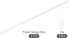 MECCANIXITY PVC Poster Hanger Rail Poster Strip Bar 50cm/20inch Clear with Clips for Poster, Map, 4 Set