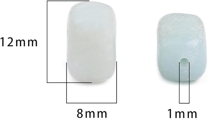 Natural Amazonite Cuboid Stone Loose Semi Gemstone Beads for Jewelry Making 8mmx12mm 38cm/Strand