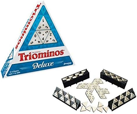Pressman Tri-Ominos - Deluxe Edition Triangular Tiles with Brass Spinners, 5"