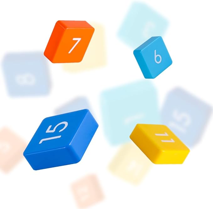LiangCuber QY Toys Macaron Color 4x4 Klotski Puzzle Magnetic Sliding Number Puzzle,15-Digit Version ABS Brain Teasers Toy Tangram Jigsaw Intelligence (2024 Edition)