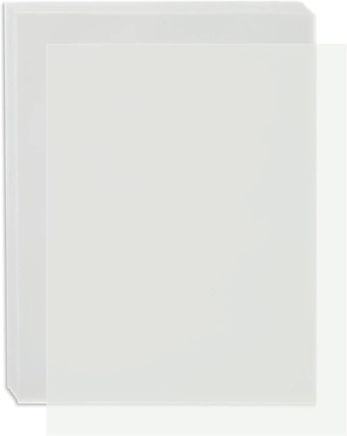 Paper Junkie Vellum Paper - 8.5 x 11 in, 100 Sheets White Translucent - Translucent & Transparent Printer Sheets for Inkjet & Laser - Printable Tracing Paper for Invitations, Sketching & Drawing