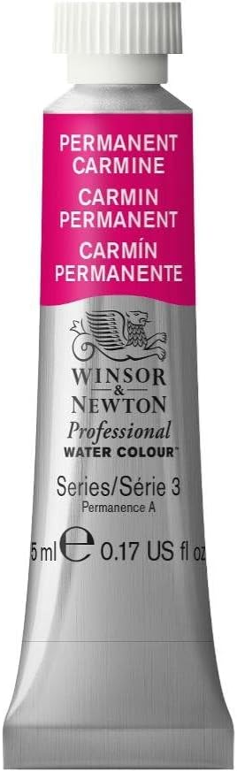Winsor & Newton Professional Water Colour Paint, 0.17-oz Tube, Permanent Carmine