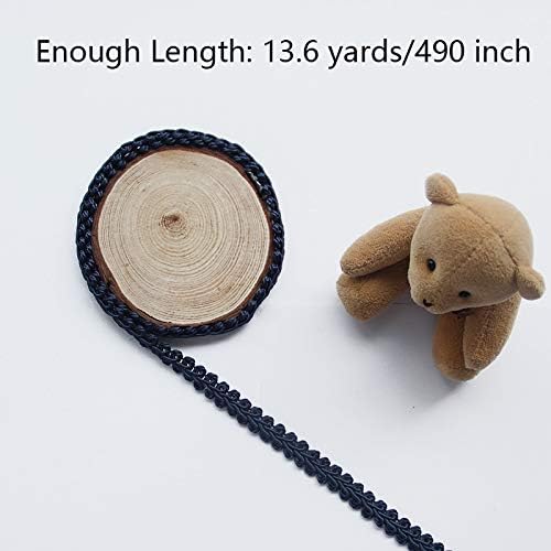 BEL AVENIR Braid Trim 1/2 inch 13.6 Yards French Gimp Basic Sewing Polyester DIY Crafts Costume Home Decorative (Blue)