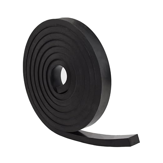 DOBTIM Rubber Strips 1/2(.500)" Thick X 1" Wide X 10'Long, Solid Rubber Rolls Use for Gaskets DIY Material, Supports, Sealing, Bumpers, Protection, Abrasion, Black