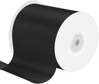 4 Inches x 25 Yards Polyester Satin Ribbon, Solid Color White Satin Ribbon for Crafts, Gift Wrapping, Hair Bows, Wedding Party Decoration, Bow Making (Black)