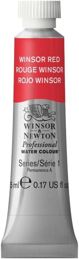Winsor & Newton, Winsor Red Professional Water Colour Paint, 5ml, 0.17-oz Tube