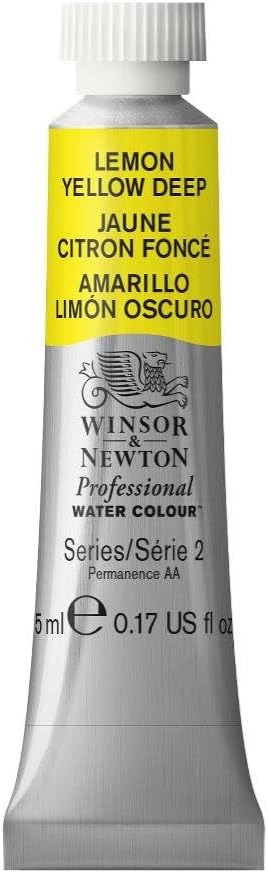 Winsor & Newton Professional Water Colour Paint, 0.17-oz Tube, Lemon Yellow Deep