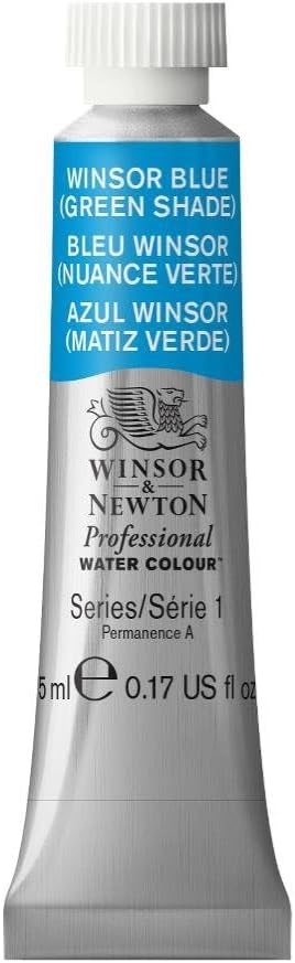 Winsor & Newton Professional Water Colour Paint, 0.17-oz Tube, Winsor Blue Green Shade