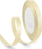 3/8 Inch 25 Yards Satin Ribbon Ivory, Solid Color Fabric Ribbon for Gift Wrapping, Wedding, Polyester Gift Ribbon for Birthday Party Decoration, Craft, Hair, Floral, Sewing