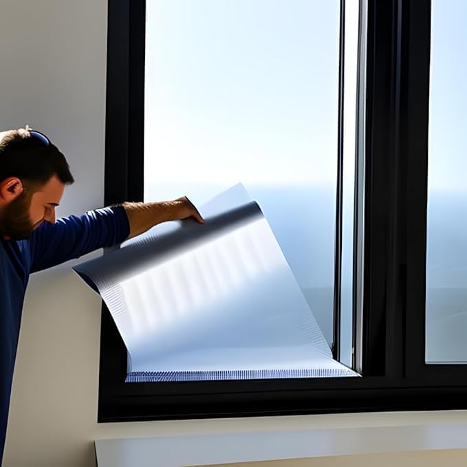 Rockrose Professional Blackout Home Window Tint Film - Sun Blocking Privacy Cover for Home Offices - Room Darkening Sun Light Blocker - 24 in x 15FT - Total Blackout
