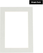 8x10 Mat Bevel Cut for 5.5x8.5 Photos - Acid Free Grey Precut Matboard With Backing Board and Crystal Clear, Self Seal Photo Mat Bag - For Pictures, Photos, Framing - 4-ply Thickness