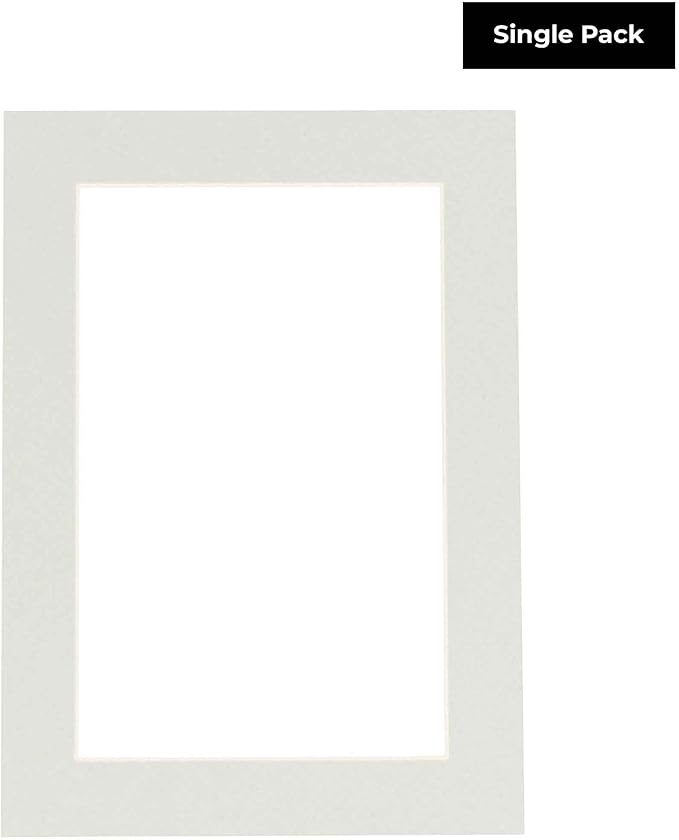8x10 Mat for 6x8 Photo - Precut Grey Picture Matboard for Frames Measuring 8 x 10 Inches - Bevel Cut to Display Art Measuring 6 x 8 Inches - Acid Free ONE MAT with Backing Board & Clear Bag