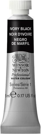 Winsor & Newton Professional Watercolor, 5ml (0.17-oz) Tube, Ivory Black
