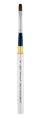 Silver Brush Limited 2802ST-6 BelleAqua Short Handle Bright Travel Brush with Soft Red Sable Synthetic Bristles, Professional Artist Watercolor Brush, Also for Acrylic, Gouache, Inks, & Dyes, Size 6