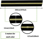 DOITEM 16.5 Yards 3-Piece Assorted Nylon Coil Zippers with 30 Sliders for DIY Tailoring and Crafts, Black