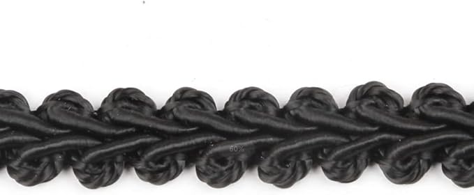 BEL AVENIR Braid Trim 1/2 inch 13.6 Yards French Gimp Basic Sewing Polyester DIY Crafts Costume Home Decorative (Black)