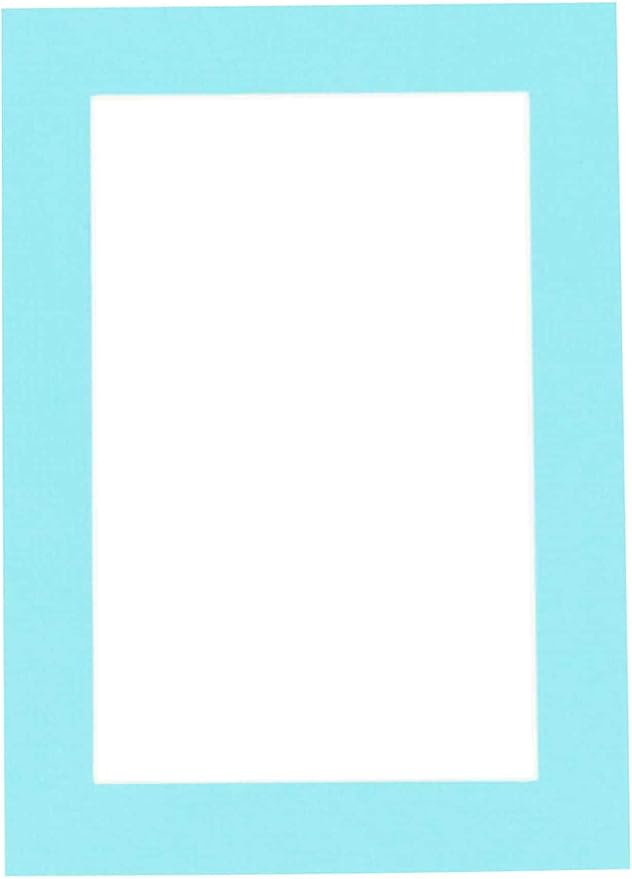 Pack of 25 Acid Free 11x14 Mats Bevel Cut for 8.5x11 Photos - Aquamarine Blue Precut Matboards With Backing Boards and Clear Photo Mat Bags For Pictures, Photos, Framing - 4-ply Thickness