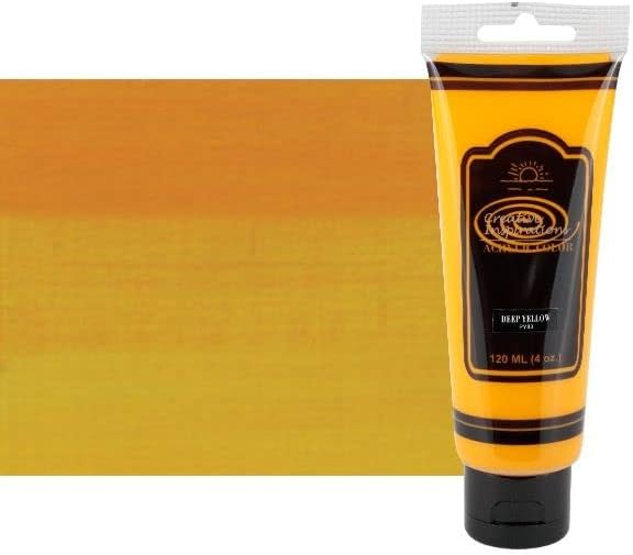 Creative Inspirations Acrylic Paint - Deep Yellow - 120 mL Tube - Smooth & Creamy Consistency, Vibrant Pigmentation, Great Coverage for Artists - Clean Up with Soap & Water