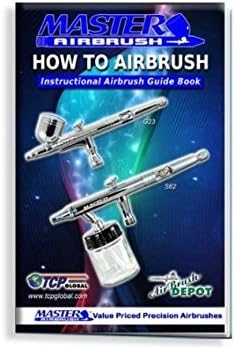 Master Airbrush (Pack of 10) TB-002 Empty 3/4 Ounce (22cc) Glass Jar Bottles with 30° Down Angle Adaptor Lid Assembly - Fits Dual-Action Siphon Feed Airbrushes, Use with Master, Badger, Paasche, Iwata