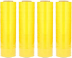 PSBM Yellow Stretch Wrap, 15 Inch x 1476 Feet, 8 Pack, Tinted Pre-Stretched Shrink Wrap Film for Moving, Packaging, Pallet Wrapping
