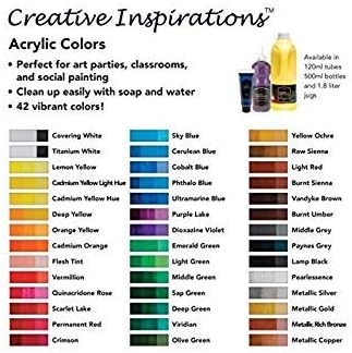 Creative Inspirations Acrylic Paint - Metallic Silver - 500 mL Bottle - Smooth & Creamy Consistency, Vibrant Pigmentation, Great Coverage for Artists - Clean Up with Soap & Water
