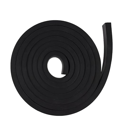 DOBTIM Rubber Strips 1/2(.500)" Thick X 1" Wide X 10'Long, Solid Rubber Rolls Use for Gaskets DIY Material, Supports, Sealing, Bumpers, Protection, Abrasion, Black