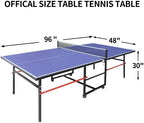 4.5FT/6FT/8FT Mid-Size Table Tennis Table Ping-Pong Table Set Foldable & Portable Table Indoor Outdoor for Family Game