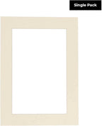 8x10 Mat Bevel Cut for 5x8 Photos - Acid Free Textured Cream Precut Matboard - For Pictures, Photos, Framing - 4-ply Thickness