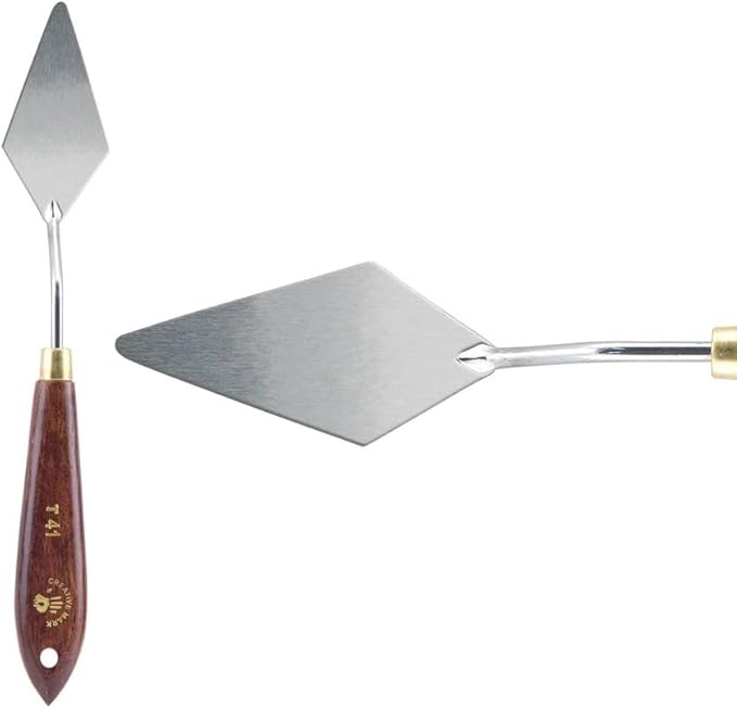Creative Mark Stainless Steel Palette Knife Painting Tools - Paint Palette with Wooden Handle - Variety of Shapes and Sizes - 41T, 1-5/8 in
