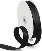 1 Inch 100 Yards Satin Ribbon Black, Solid Color Fabric Ribbon for Gift Wrapping, Wedding, Polyester Gift Ribbon for Birthday Party Decoration, Craft, Hair, Floral, Sewing