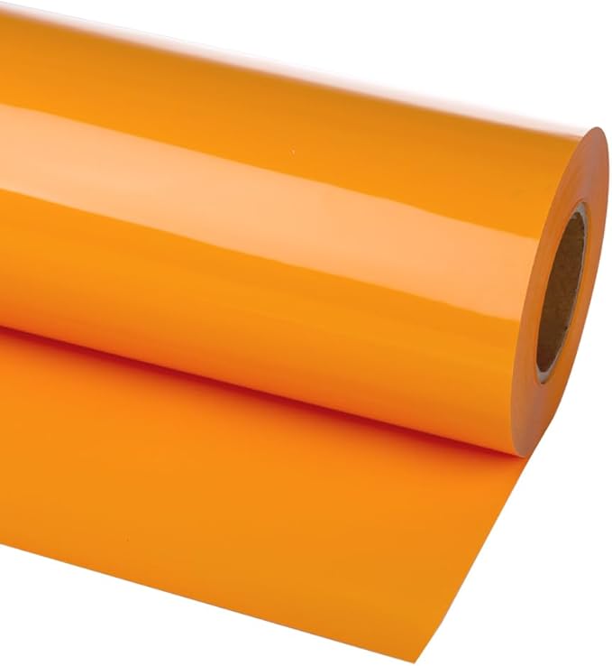 guangyintong Heat Transfer Vinyl Light Orange HTV Rolls, 12" x 12ft Light Orange Iron on Vinyl for T-Shirts, Matte Surface HTV Vinyl for All Cutter Machine Easy to Cut & Weed for Heat Vinyl Design