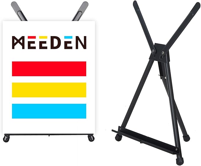 MEEDEN Tabletop Easels, Metal Easel Stand for Painting & Display, Aluminum Desktop Art Painting Easel, Foldable Portable Paint Easel Tripod Stand for Canvas, Paintings, Photos, Books, Signs