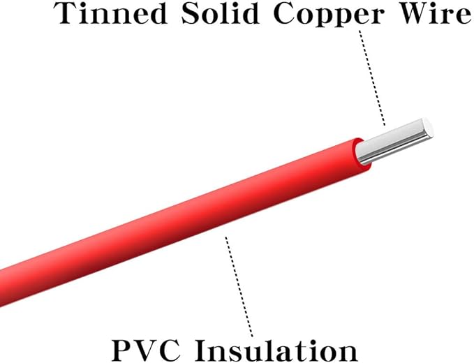 BNTECHGO 22 Gauge PVC 1007 Solid Electric Wire Green 100 ft 22 AWG 1007 Hook Up Tinned Copper Wire