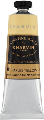 Charvin Extra Fine Professional Acrylic Paint - Naples Yellow, 60ml Tube, Triple-Milled, Lightfast Pigments, Open Stock Artist Acrylic Paints in Nature-Inspired Hues