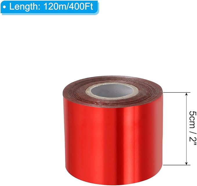 PATIKIL 2"x400Ft Hot Stamping Foil Paper, Heat Transfer Hot Stamping Paper Foil Roll for Leather DIY Logo Decor Craft Gift Package Scrapbook Card, Red