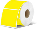 iEager Yellow Square Thermal Label Stickers, 2"x2" Self-Adhesive Square Direct Thermal Labels with Perforation Line, 500 Sheets/Roll