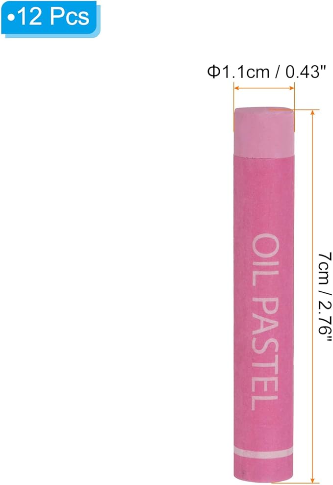PATIKIL Pink Oil Pastels, 12Pcs Soft Oil Crayons Creamy Pastels Stick Art Supplies for Art Painting Drawing Blending Graffiti for Artists Beginners