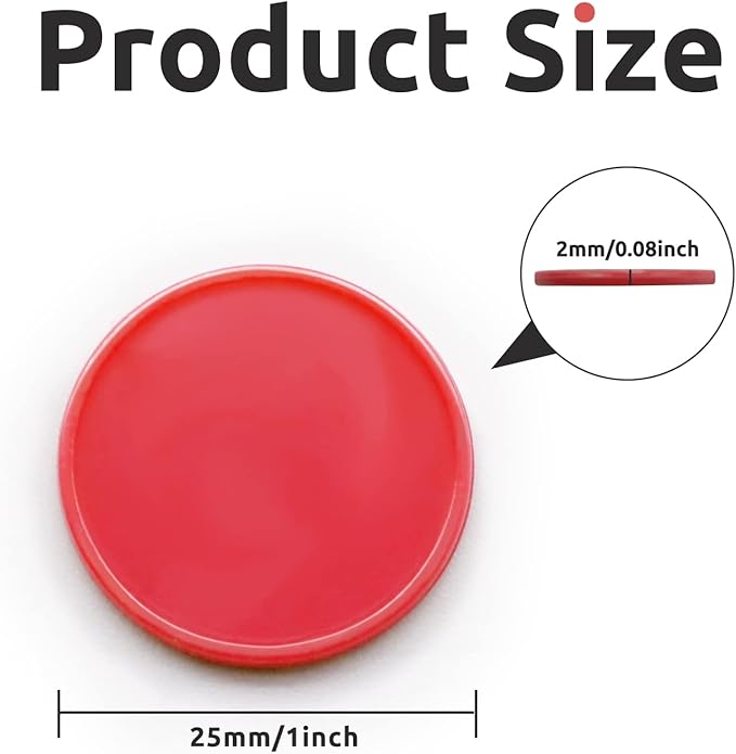 Set of 100 Opaque Plastic Learning Counters Mini Poker Chips Game Tokens with Storage Box (Red, 1 Inch)